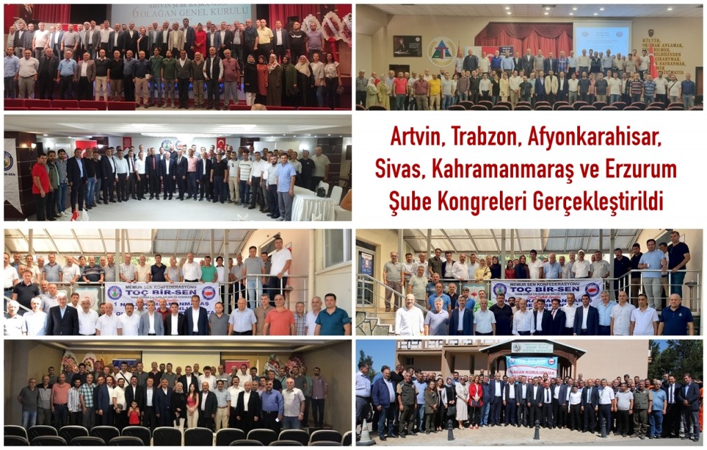 Artvin, Trabzon, Afyonkarahisar, Sivas, Kahramanmaraş ve Erzurum Şube Kongreleri Gerçekleştirildi