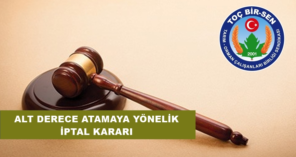 ALT DERECE ATAMAYA YÖNELİK İPTAL KARARI