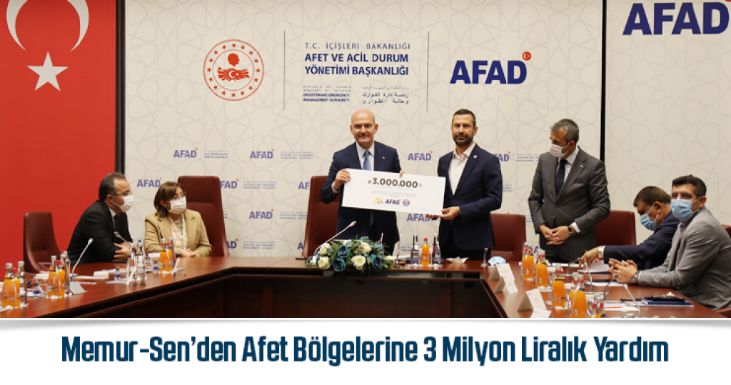 Memur-Sen’den Afet Bölgelerine 3 Milyon Liralık Yardım