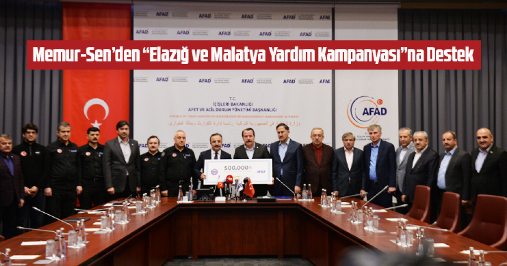 Memur-Sen’den “Elazığ ve Malatya Yardım Kampanyası”na Destek