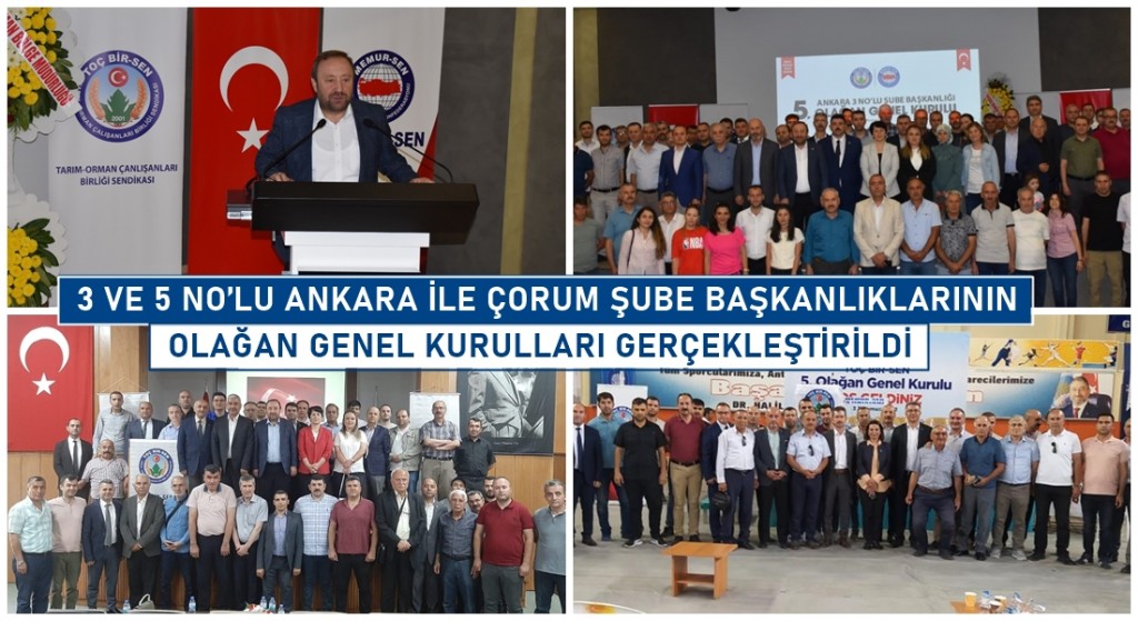 3 VE 5 NO’LU ANKARA İLE ÇORUM ŞUBE BAŞKANLIKLARININ OLAĞAN GENEL KURULLARI GERÇEKLEŞTİRİLDİ