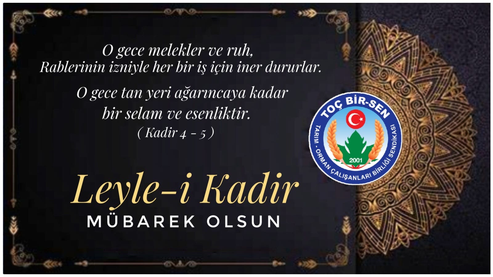 Kadir Gecenizi Tebrik Ederiz