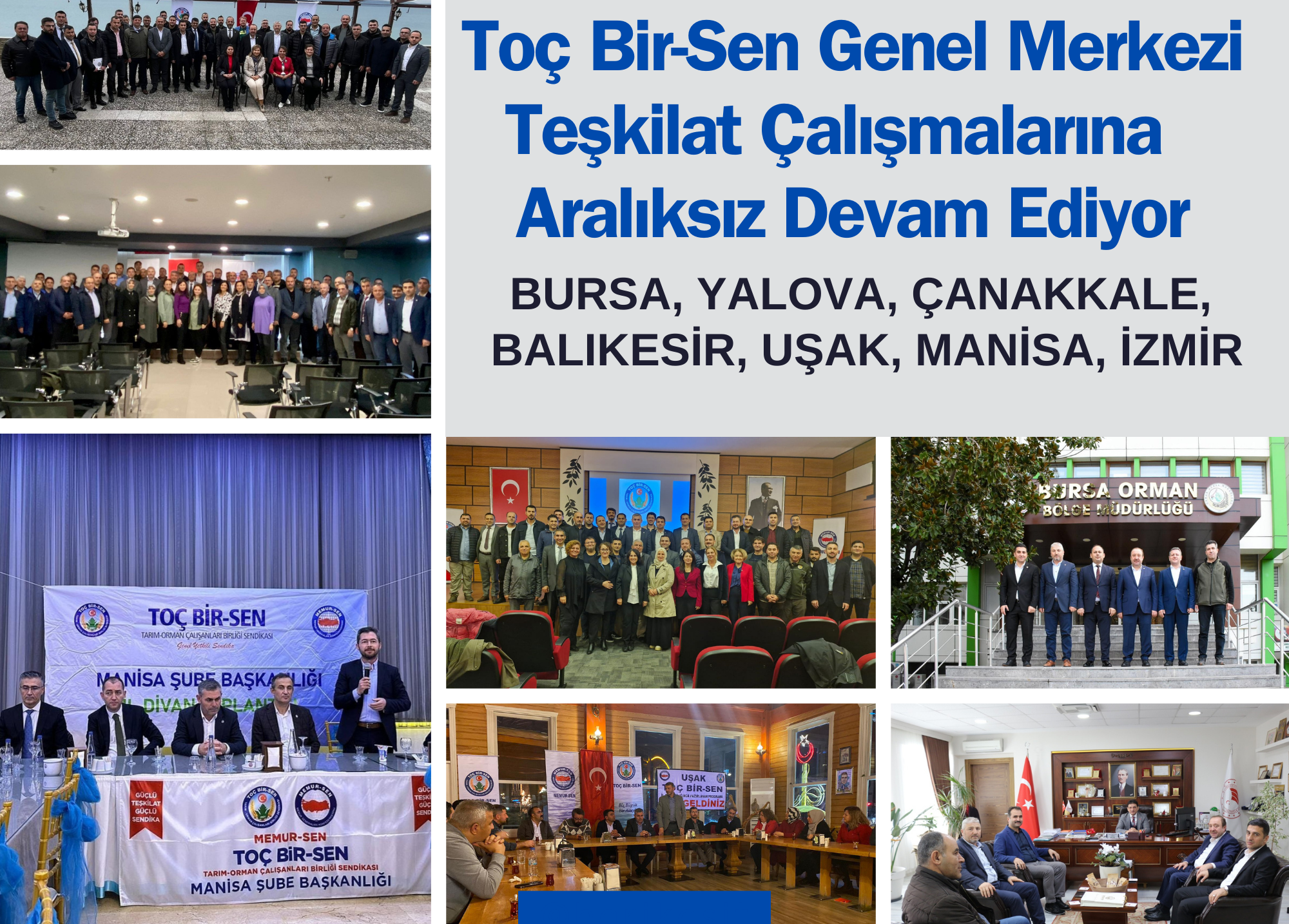 Toç Bir-Sen Genel Merkezi Teşkilat Çalışmalarına Aralıksız Devam Ediyor