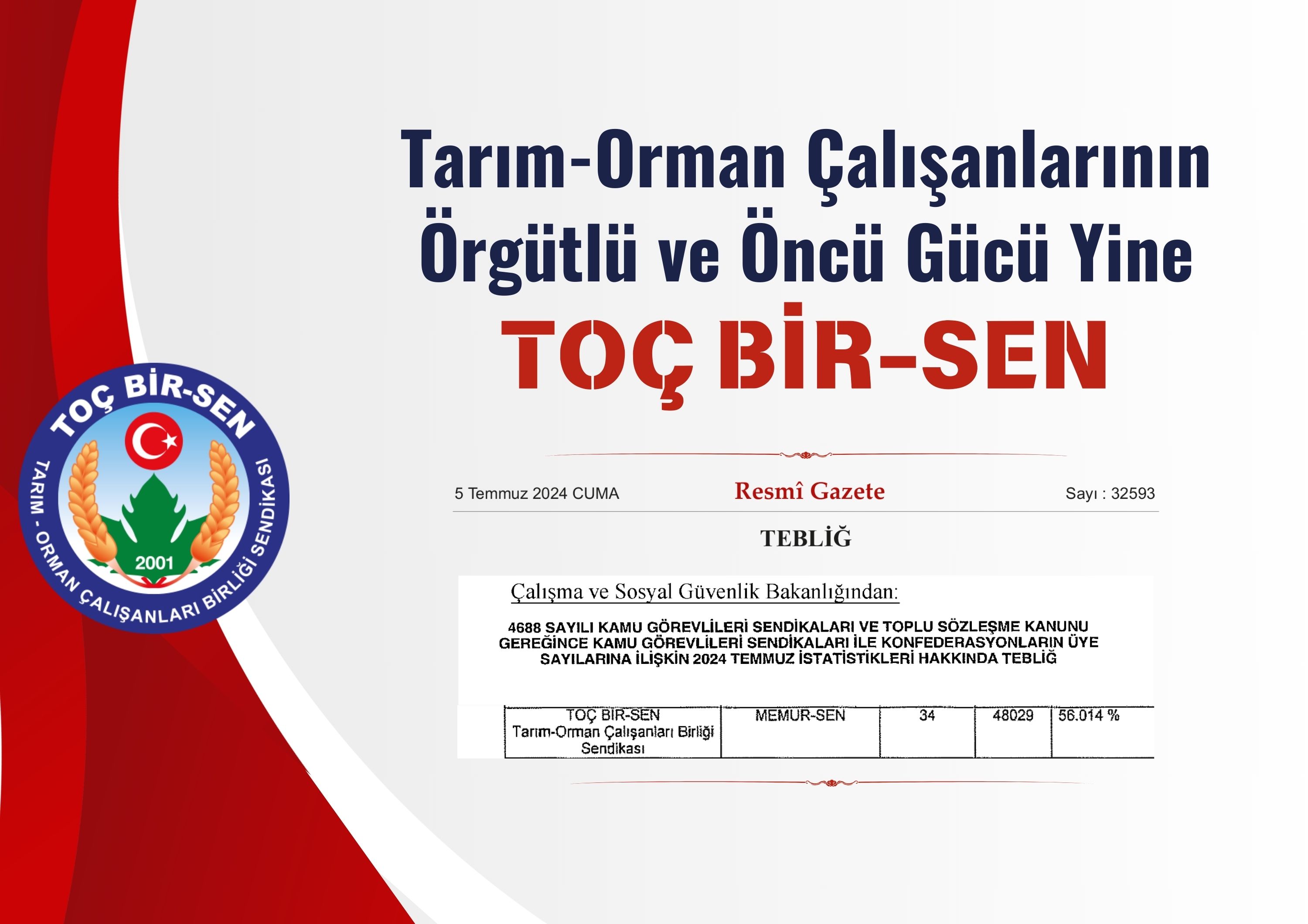 TARIM VE ORMANCILIK HİZMET KOLUNDA LİDER YİNE TOÇ BİR-SEN